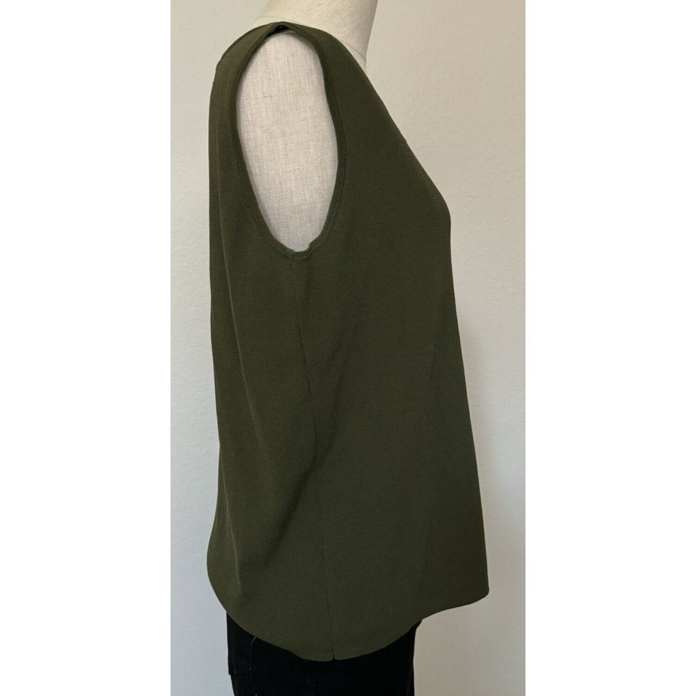 Drapers & Damons Sleeveless Top Women Large Olive Green Scoop Neck‎ Shirt - Picture 12 of 13